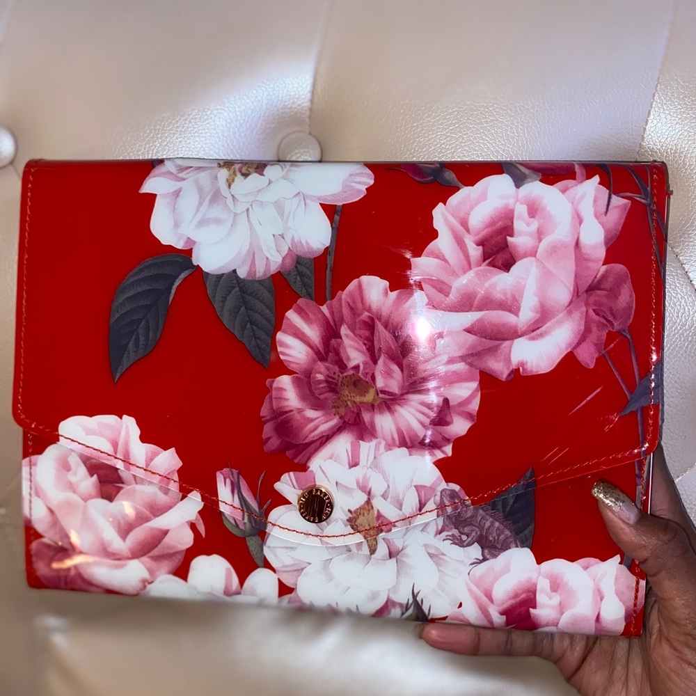 Ted Baker Patent Floral Clutch